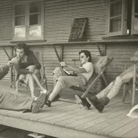Students relaxing at the Mildura branch, University of Melbourne, 1947-1949.