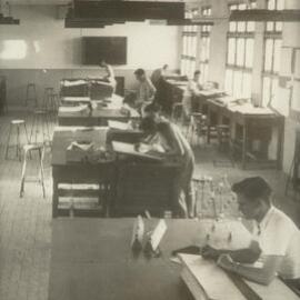 Architecture students at Mildura branch, University of Melbourne, 1947-1949.