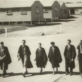 Seven members of the Mildura School community, University of Melbourne, 1947-1949.