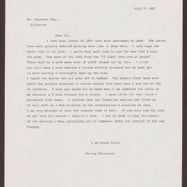 Letter to Wm. Jamieson Esq. from Harvey Patterson