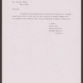 Letter to Wm. Jamieson Esq. from George McCulloch