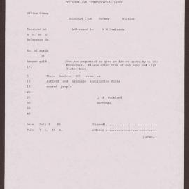 Telegram to W.M Jamieson