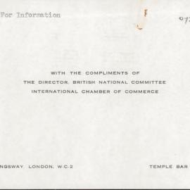 British National Committee of the International Chamber of Commerce, 1960