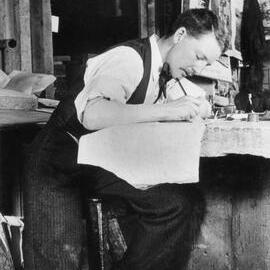 Walter Bennett in the Artists Department at F.W. Niven's publishing firm.