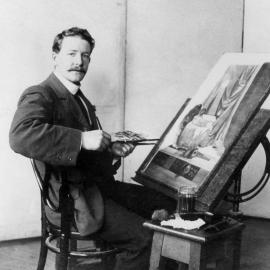 Walter Bennett at the easel
