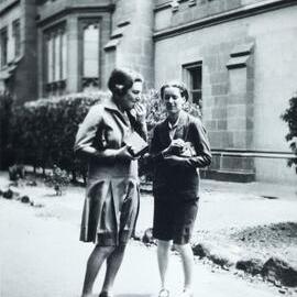 Kit Jacobs and Dorothy Adams in Quadrangle, University of Melbourne.