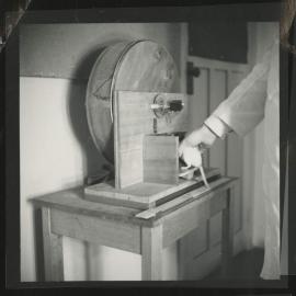 Hooded rat and laboratory equipment, University of Melbourne Department of Psychology, 'Tin Hut' laboratory, Tin Alley
