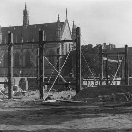 Chemistry Building under construction in 1938, University of Melbourne.