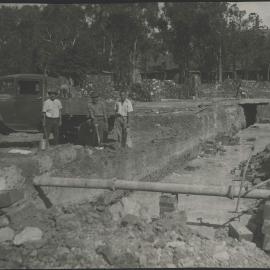 Chemistry School excavation of west side, University of Melbourne 1938.