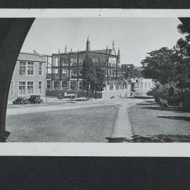 Steel framework of Chemistry building, University of Melbourne, circa 1938-1940.