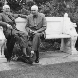 Sir Daryl Lindsay and Sir Russell Grimwade at 'Miegunyah', Toorak, Victoria.