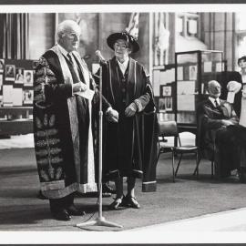 [Photograph: Margaret Blackwood in academic robes receiving an award]