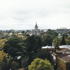 View from Babel building, University of Melbourne, May 1986.