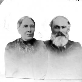 A montage of two photographs of an unidentified man and woman.