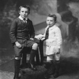 Studio portrait of  two unidentified boys.