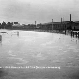 Flooded Railway Workshops in Benalla,  September 24th 1916.