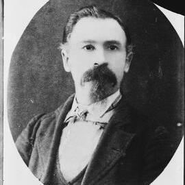 Portrait of an unidentified man with a long moustache.