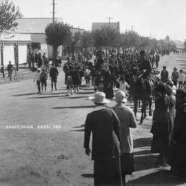An ANZAC Day procession in central Benalla, 25th April 1920.