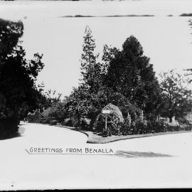 A greeting card showing the Botanical Gardens in Benalla.