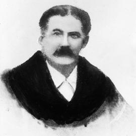 A heavily retouched portrait of an unidentified man.