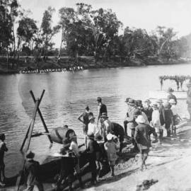 A water based sporting event on the Murray River at Yarrawonga.