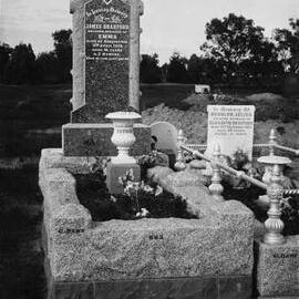 Grave and headstone of two members of the Bradford family, in an unidentified cemetery.