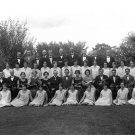 A posed group of musical performers, either the Benalla Musical Society or Mona Rahilly Orchestra.