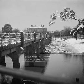 A view of  Benalla following a snow storm on 31st May 1913.