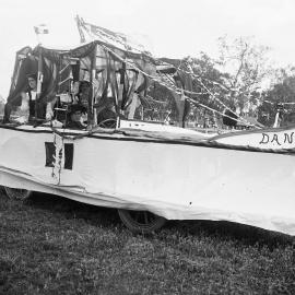 A decorated automobile at the Benalla Showgrounds.