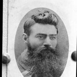 Portrait of the bushranger Ned Kelly.