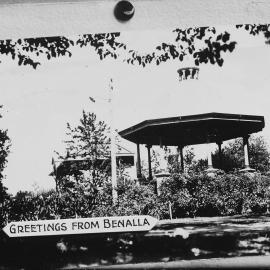A greeting card showing the rotunda at the Botanical Gardens in Benalla.