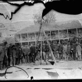 Laying the foundation stone for the Benalla Post Office.