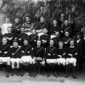 An unidentified posed football team, possibly in Benalla.