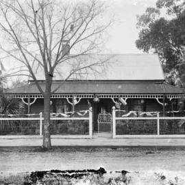 Bunting on the front of Miss Walter's Benalla house.