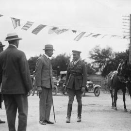 The Governor of Victoria with a military officer in Benalla.