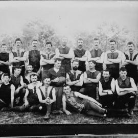 An unidentified posed group of footballers.