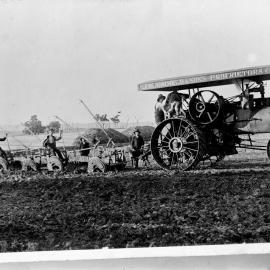 J.W. Ashmead and Sons steam traction engine pulling a plough