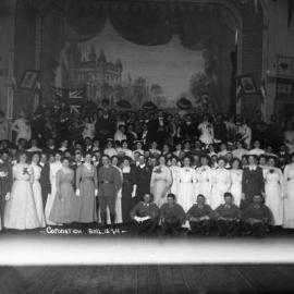 A large group of people at a Coronation Ball in Benalla, 13th July 1911.