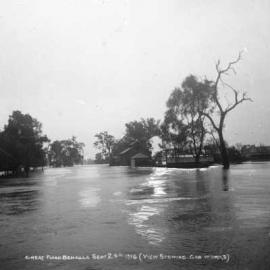 Flooded gas works in Benalla, September 24th 1916.
