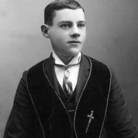 Portrait of Mr.  W. Allen wearing a Druids velvet stole or vest.