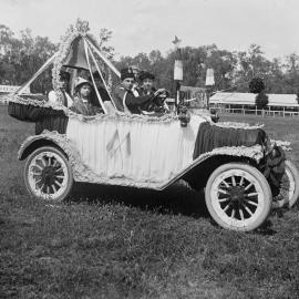 A decorated automobile at the Benalla Showgrounds.