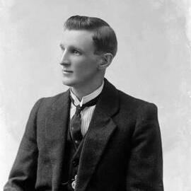Studio portrait of a young man.  Family name Donald.