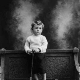 Studio portrait of a young boy.  Family name Knorr.