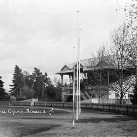 Football oval and pavilion at Benalla.