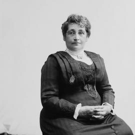 Portrait of an unidentified middle-aged woman.