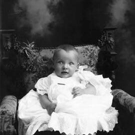 Studio portrait of a baby.  Family name Gibson.