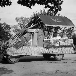 A display float promoting Swallow and Ariell’s food products.