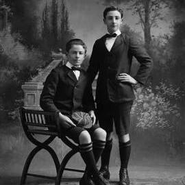 Studio portrait of two young men.  Family name O’Brien.