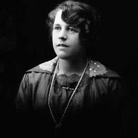 Studio portrait of a young woman.  Family name Griffin.