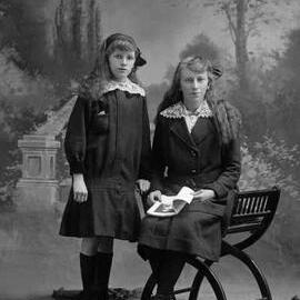 Studio portraits of  Misses Greenall.